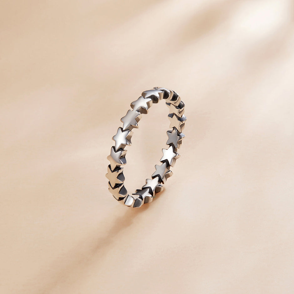 925 Sterling Silver Oxidized Ring Size 5.0 for Women