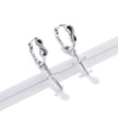 925 Sterling Silver Earrings with Pavé Setting CZ in Oxidized Finish