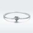 SCB 925 Sterling Silver Bracelet in Classic Style, Size 17.0 for Women
