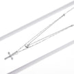 925 Sterling Silver Adjustable Platinum Plated Necklace with CZ - 1.4cm for Women