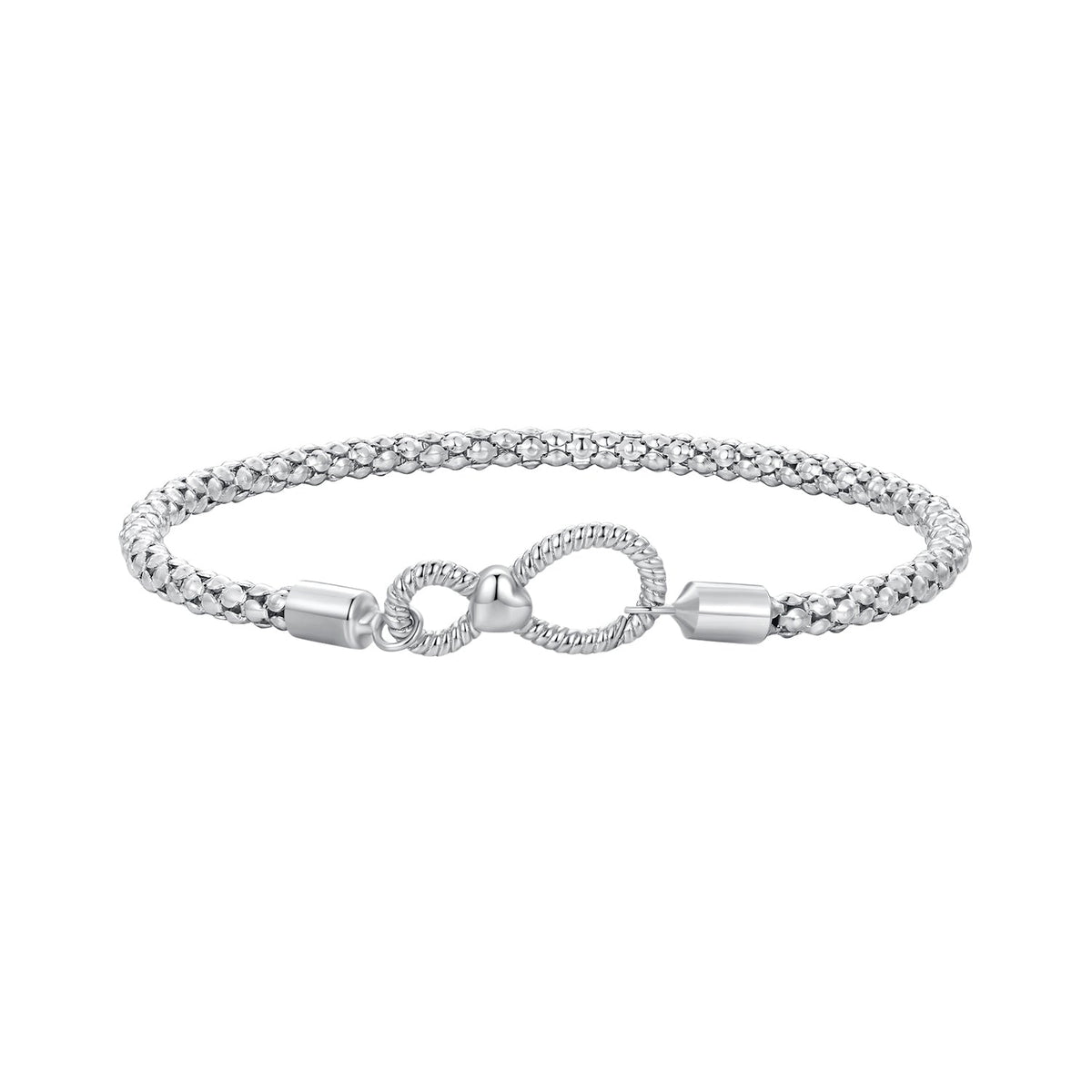 925 Sterling Silver Infinity Love Bracelet for Women - Size 17.0