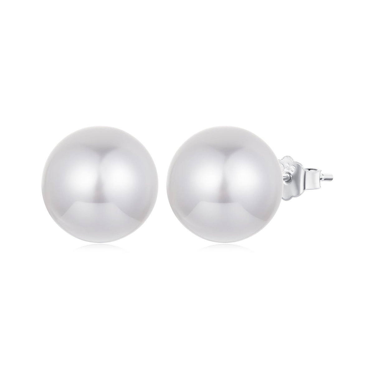 925 Sterling Silver Earrings with Quality Shell Pearl in White Gold Plating for Women