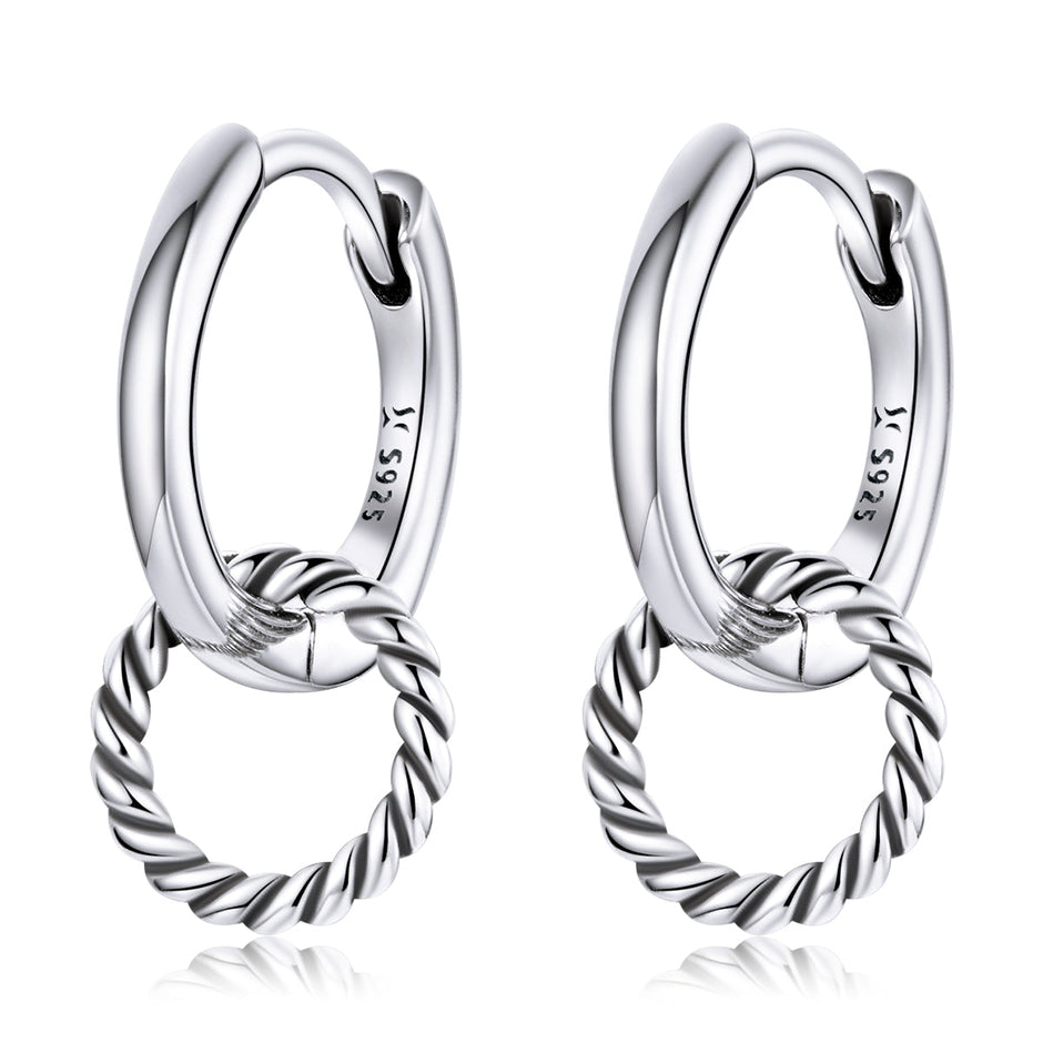 925 Sterling Silver & Oxidized Silver Earrings for Women