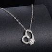 925 Sterling Silver Moissanite Necklace with Pendant and White Gold Plating for Women