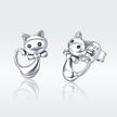 925 Sterling Silver Earrings with Pavé Setting in Oxidized Finish