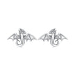 925 Sterling Silver Earrings with Oxidized Finish, 0.7*1.1cm