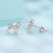 925 Sterling Silver Pavé Set CZ White Gold Plated Earrings for Women