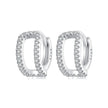 925 Sterling Silver Earrings with White Gold Plating and Pavé Setting CZ for Women