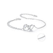 925 Sterling Silver Bracelet with Pave Setting CZ and White Gold Plating