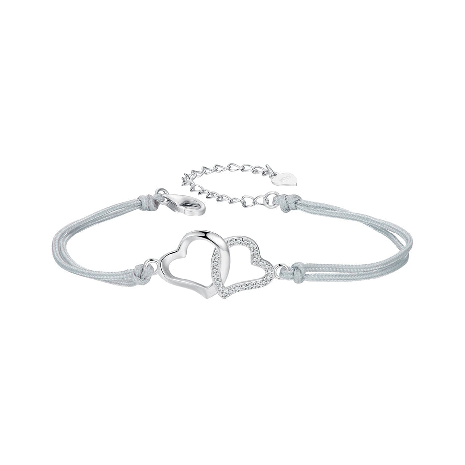 925 Sterling Silver Bracelet with Pavé Setting CZ, 170+50mm Length, White Gold Plated for Women