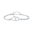 925 Sterling Silver Bracelet with Pavé Setting CZ, 170+50mm Length, White Gold Plated for Women