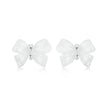 925 Sterling Silver Earrings for Women, 0.8*1.1cm, Plated White Gold