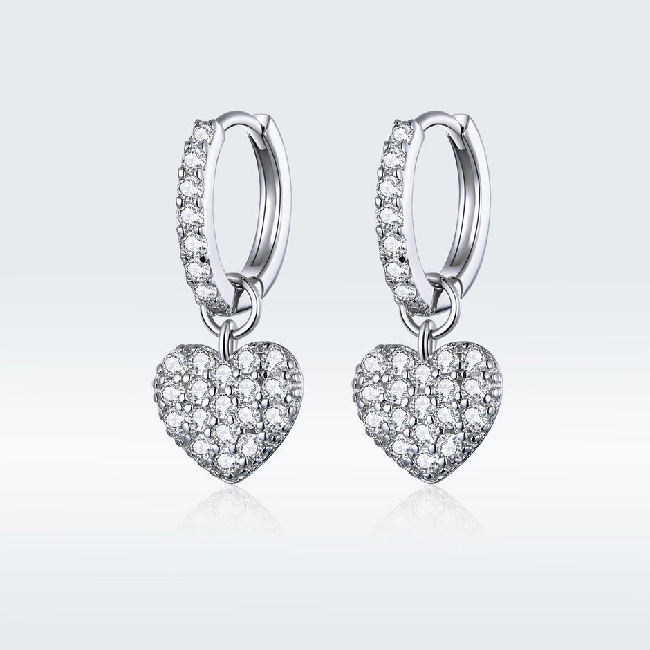 925 Sterling Silver CZ Pavé Setting Earrings for Women