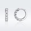 925 Sterling Silver Earrings with Pavé CZ in Platinum Plating, 1.6 x 0.3 cm for Women