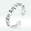 S925 Sterling Silver Pavé Setting CZ Oxidized Silver Ring