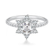 925 Sterling Silver White Gold Plated Ring with Pavé Set CZ, Size 6.0