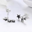 S925 Oxidized Silver Pavé CZ Earrings for Women