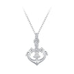 925 Sterling Silver Necklace with Pavé Set CZ and White Gold Plating