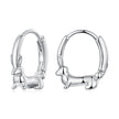 925 Sterling Silver White Gold Plated Hoop Earrings for Women