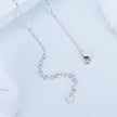 925 Sterling Silver White Gold Plated Necklace with CZ Pavé Setting for Women
