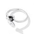 925 Sterling Silver Oxidized Pavé Setting CZ Ring