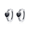 925 Sterling Silver Oxidized Enamel Earrings for Women - 1.2*0.5 cm