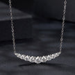 925 Sterling Silver 38+5cm White Gold Plated Moissanite Necklace for Women