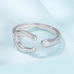 925 Sterling Silver & White Gold Plated Pavé CZ Ring