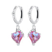 925 Sterling Silver Earrings with Transparent Glass, 28x9mm, Women's Jewelry