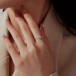925 Sterling Silver Hamsa Hand Ring with Synthetic Spinel for Women