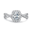 925 Sterling Silver White Gold Plated 1ct Moissanite Size 6 Ring for Women