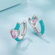 925 Sterling Silver Hoop Earrings with White Gold Plating and CZ