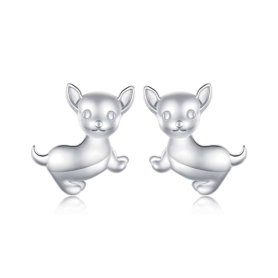 925 Sterling Silver Earrings Plated Platinum 10*12mm for Women