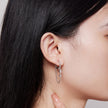 925 Sterling Silver Earrings with Pavé Setting CZ, 34*6mm for Women