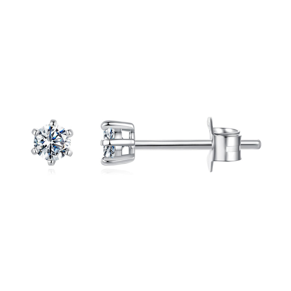 925 Sterling Silver 0.65 Carat Moissanite Earrings for Women