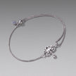 925 Sterling Silver Adjustable Chain Bracelet with White Gold Plating and CZ for Women