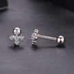 925 Sterling Silver Moissanite Earrings White Gold Plated 0.5cm for Women