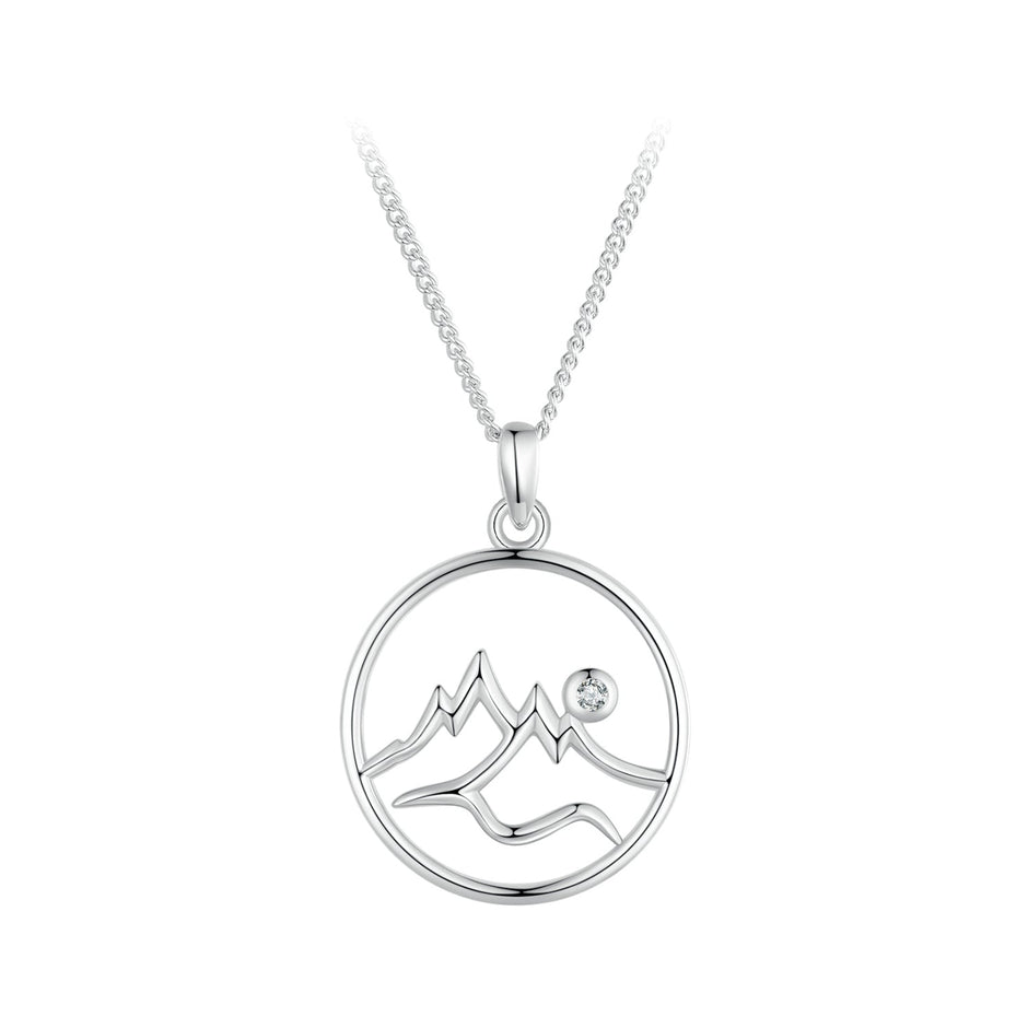 925 Sterling Silver Necklace with Pavé Setting CZ 21*16mm Pendant