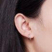 925 Sterling Silver Earrings with Synthetic Turquoise, Oxidized Finish, Size 12*2mm, Women