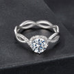 925 Sterling Silver Moissanite Ring in Size 7 with Pavé Setting for Women