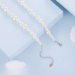 925 Sterling Silver White Gold Plated Necklace with Synthetic Pearls for Women