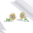 925 Sterling Silver Plated Gold Earrings with Enamel Process
