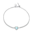925 Sterling Silver Adjustable Bracelet with Translucent Opal and CZ for Women