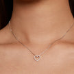 S925 Sterling Silver Necklace with Moissanite, 400mm + 50mm, Platinum Plated, Women