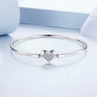 925 Sterling Silver White Gold Plated CZ Bracelet for Women - Size 17.0