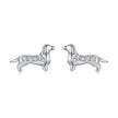 925 Sterling Silver Earrings with Pavé Setting and White Gold Plating for Women