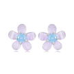925 Sterling Silver Opal 8mm Earrings for Women