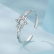 925 Sterling Silver Oxidized Silver 0.8cm Pendant Rings for Women