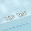 925 Sterling Silver Earrings 1.8*0.5cm for Women
