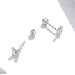 925 Sterling Silver Earrings with CZ in Pavé Setting - 0.4*0.5cm - Women